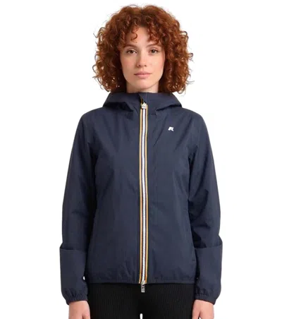 K-WAY WOMEN BLUE SOLID HOOD JACKETS