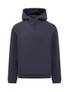 K-way Blue Solid Hood Sweatshirt In Blue