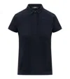 K-way Blue Solid Shirt Collar Polo In Blue