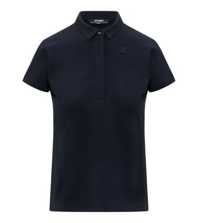 K-way Blue Solid Shirt Collar Polo