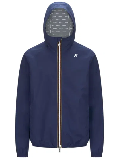 K-way Blue Stretch Dot Zip Jacket