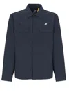 K-way Blue Umbert Stretch Buttoned Overshirt In Blue