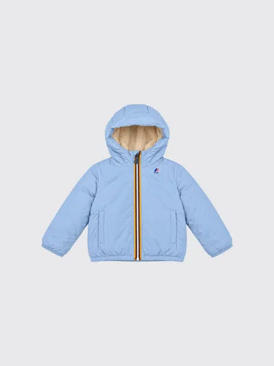 K-way Kids'  Boy's Le Vrai 4.0 Claude Jacket With Hood And Shearling Interior In Blue