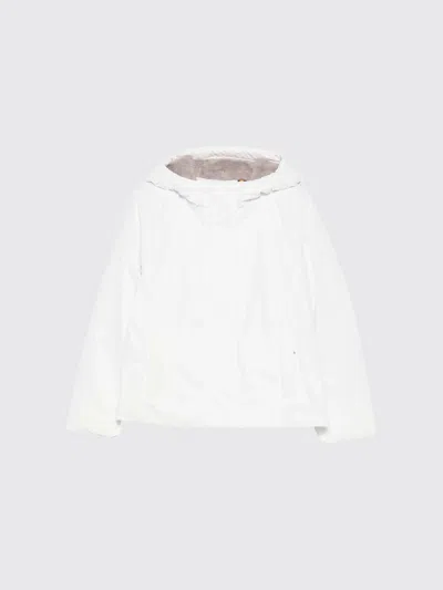 K-way Kids'  Boy's Lily Puffer Jacket With Shearling Lining And Hood In White