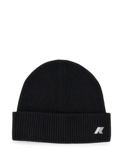 K-way Brice Logo-patch Beanie Hat In Black