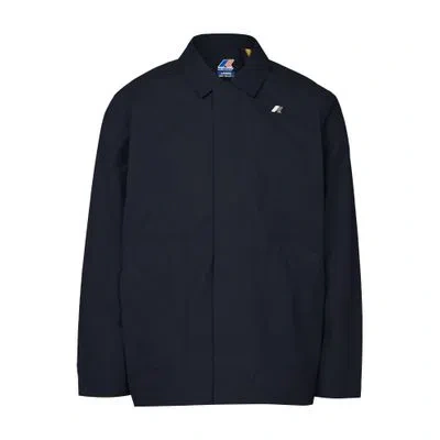 Kway Broen Cotton Nylon Jacket In Blue