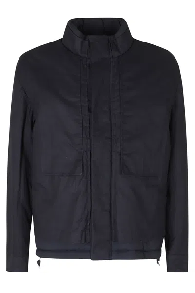 K-way Cargi Wax Cotton Nylon Casual Jacket In Blue