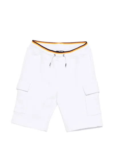 K-way Kids' Cargo-pocket Drawstring Shorts In White