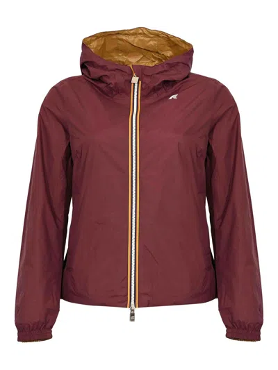 K-way Violet Mauve Wine/brown Bistre Jacket In Purple