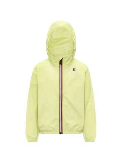 K-way Kids' Claude Hooded Zip Jacket In Yellow