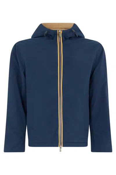 K-way Claude Hooded Zipper Jacket For Men In Blue