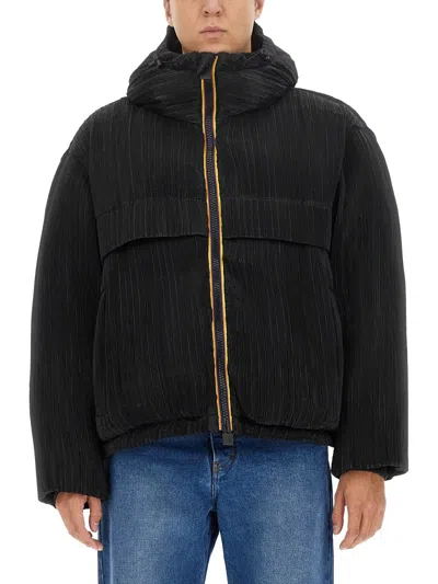 K-way Claudeny Plisse Thermo Pleated Heavy Jacket In Black