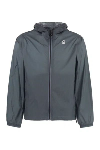 K-way Cleon Hooded Storm Shield Nylon Jacket In Gray