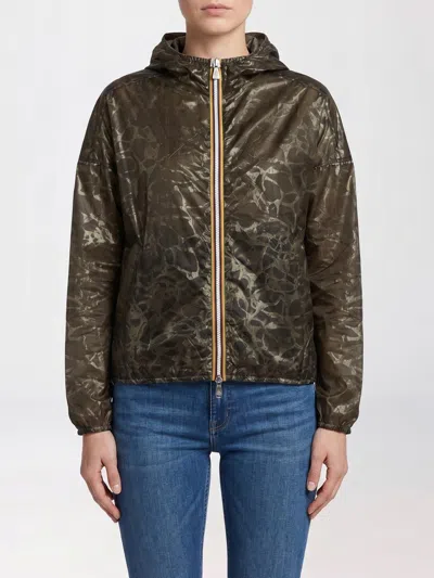 K-way Green Abstract Hood Jacket