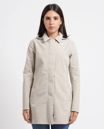 K-way Coats In Beige Chari