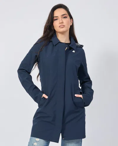 K-way Coats In Blu Blu E Verdi