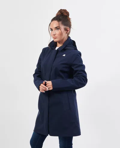 K-way Coats In Blu Blu E Verdi