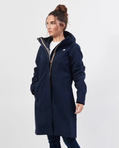 K-way Coats In Blu Blu E Verdi
