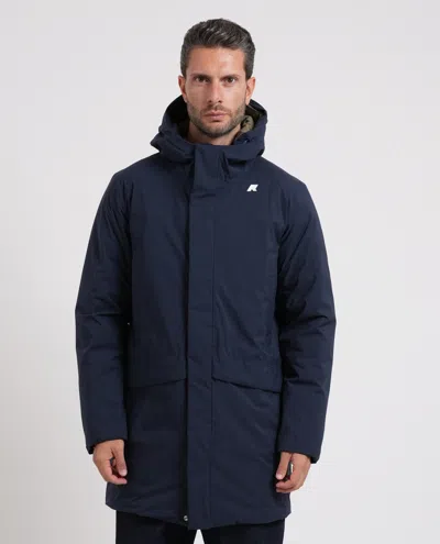 K-way Coats In Blu Blu E Verdi
