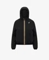 K-way Hooded Jacket Elasticated Cuffs Packable Design In Black