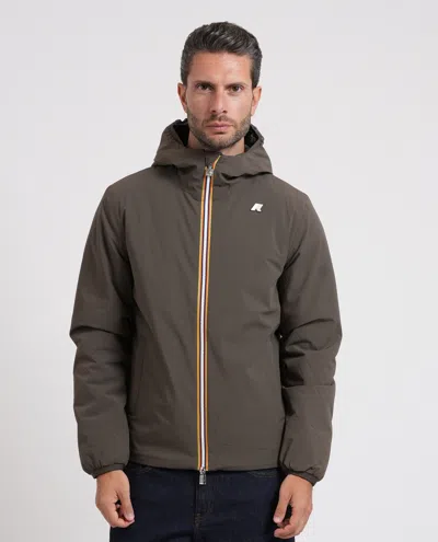K-way Coats In Nero/verde Scuri