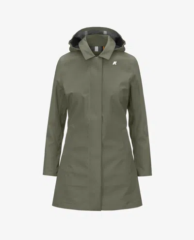 K-way Coats In Verde Blu E Verdi