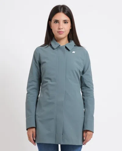 K-way Coats In Verde Blu E Verdi