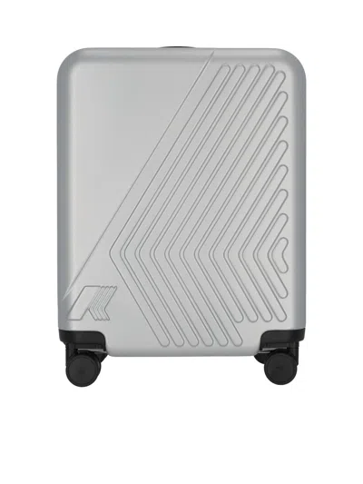 K-way Compact Hard-shell Eudoxie Trolley With Embossed Patterns In Metallic