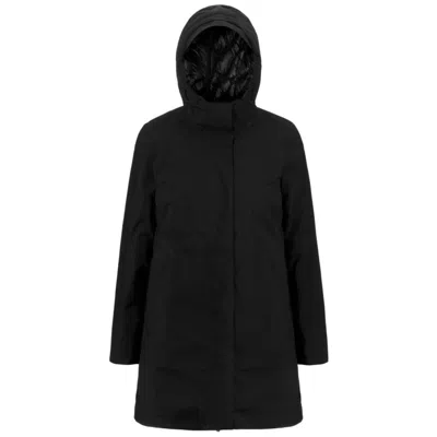 K-way Contemporary Trapeze Long Jacket For Women In Black