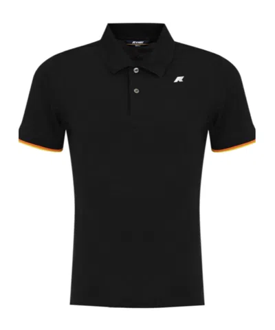 K-way Contrast Trim Polo Shirt In Black