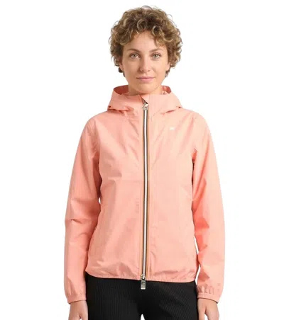 K-way Coral Solid Hood Jacket In Pink