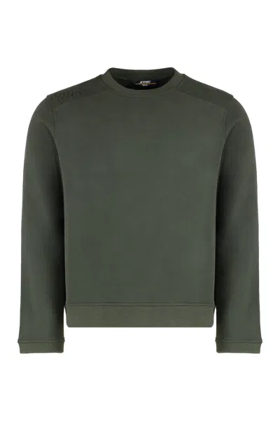 K-way Perruel Cotton Cashmere Regular-fit. Felpa Girocollo Realizzata Con Un Morbido Blend Di Cotone E Cas In Green