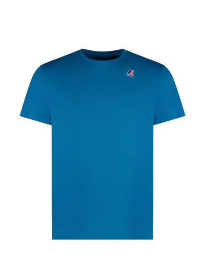 K-way Edouard Cotton Crew-neck T-shirt In Blue