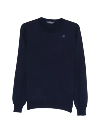 K-way Crewneck Logo Knitwear In Blue