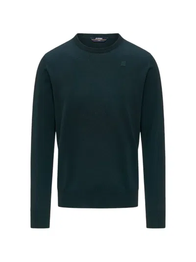 K-way Crew-neck Logo-patch Sweater In Brown