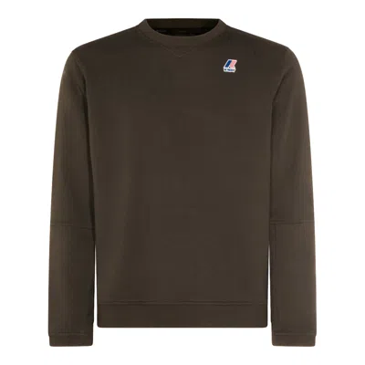 K-way Dark Green Cotton Sweatshirt In Brown