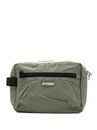 K-way Demu Zip-fastening Pouch In Green