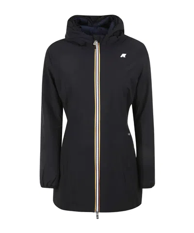 K-way Denise St Warm Reversible Mid-length Jacket In Black