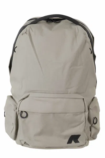 K-way Dove Gray Anais Two-way Zip Nylon Backpack In Grey