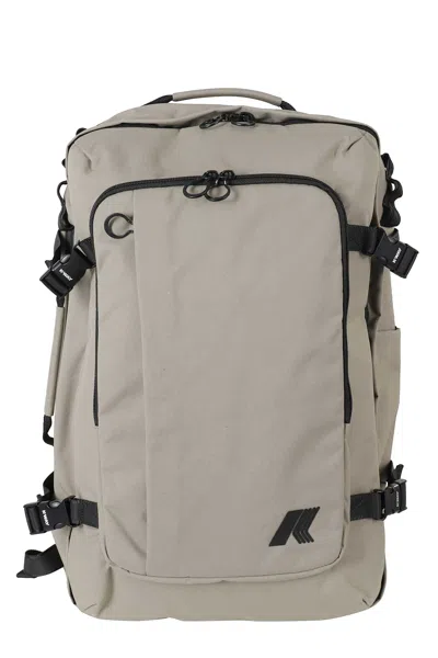 K-way Dove Gray Salome Two-way Zip Nylon Backpack In Grey