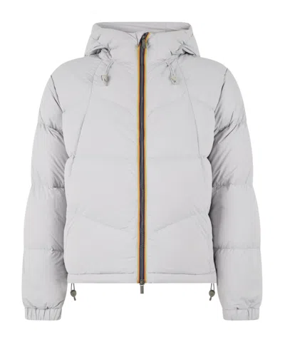K-way Drawstring Hooded Down Jacket In Gray