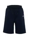 K-way Drawstring Logo-patch Shorts In Blue