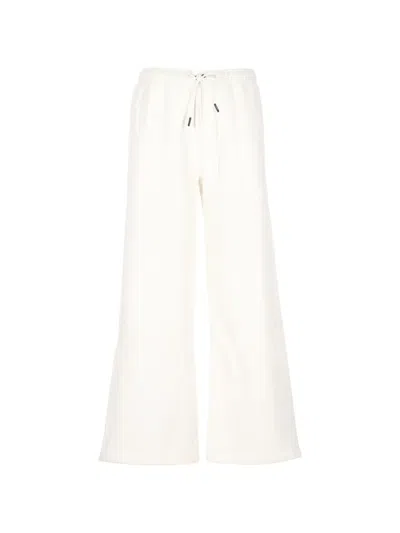 K-way Drawstring Wide-leg Track Pants In White