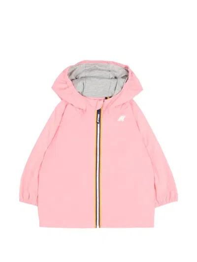 K-way Kids' E. Jack Hooded Zip Jacket In Pink
