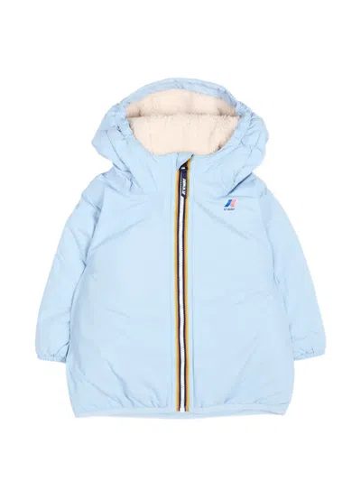 K-way Babies' E. Le Vrai 4.0 Claudine Orsetto Logo-patch Hooded Jacket In Blue