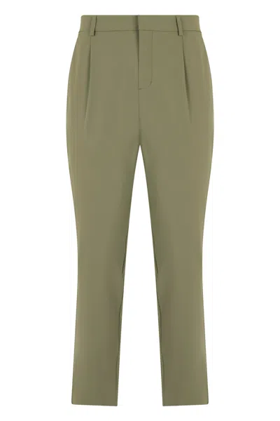 K-way Elegantly Designed Slim Fit Pants With High Waist In Green