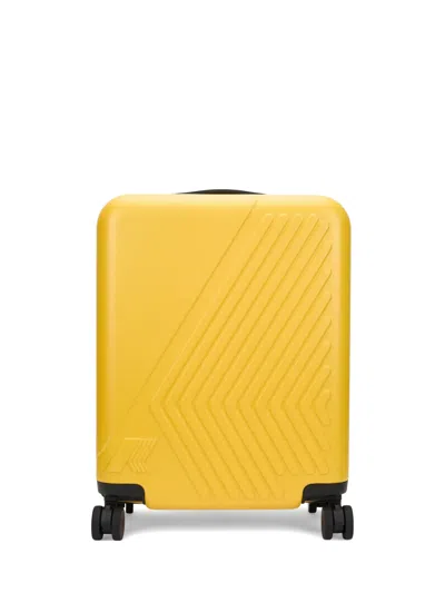 K-way Embossed Logo Suitcase In Yellow