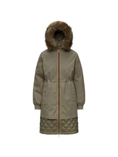 K-way Fosca Parka Coat In Green