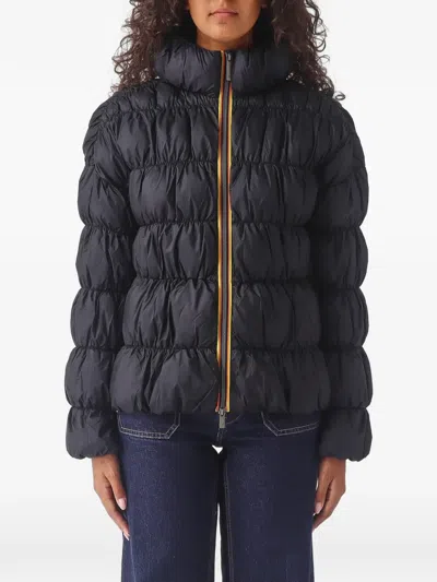 K-way Frayn Quilted Hooded Jacket In Blue
