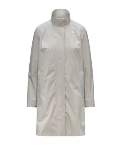 K-way Funnel-neck Coat In Gray